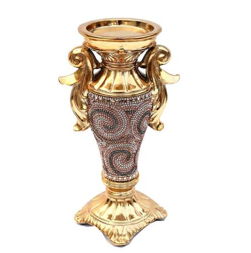 Ambrose Gold Plated Crystal Embellished Ceramic Vase 2 by Amazing Rugs