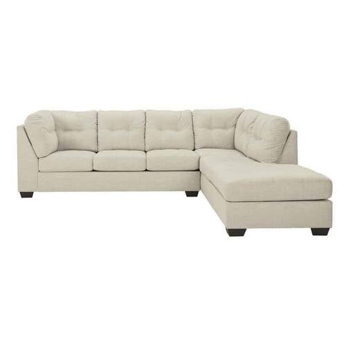 Falkirk Beige Velvet Sectional Sofa (RHF Chaise) by Ashley Furniture