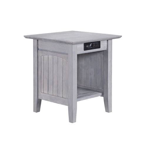 Nantucket End Table Driftwood Gray w/Charger by Atlantic Furniture