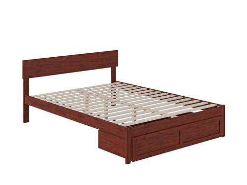Boston Antique Walnut Platform Bed by Atlantic Furniture