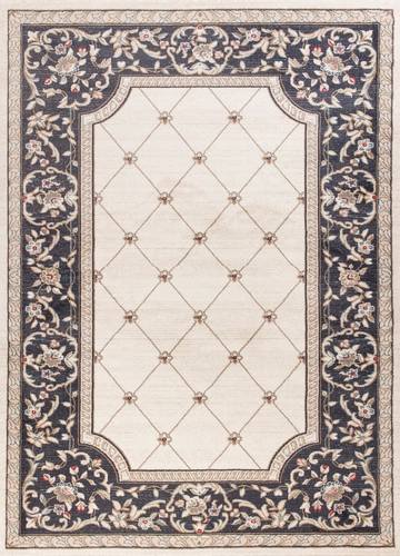 Avalon Ivory/Grey Courtyard Area Rug by KAS Rugs