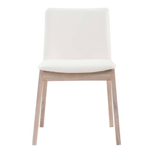 Deco Oak Dining Chair White Pvc (Set of 2) by Moe's Home Collection