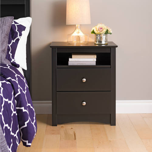 Sonoma 2 Drawer Tall Nightstand with Open Cubbie by Prepac