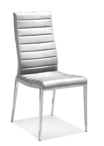 803 Wrapped White Dining Chair w/Chrome Legs by BH Furniture