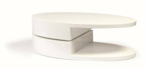 Ergo White High-Gloss Coffee Table w/Swivel Top by BH Furniture