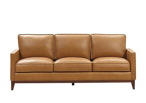 Harper Saddle Leather Sofa w/Solid Wood Base by BH Furniture