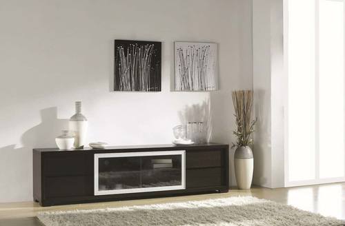 Reflex Wenge TV Stand w/4 Drawers & Sliding Glass Door by BH Furniture