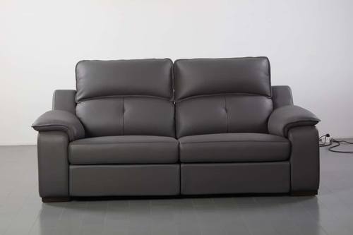 Thompson Slate Gray Premium Thick Leather Sofa by BH Furniture