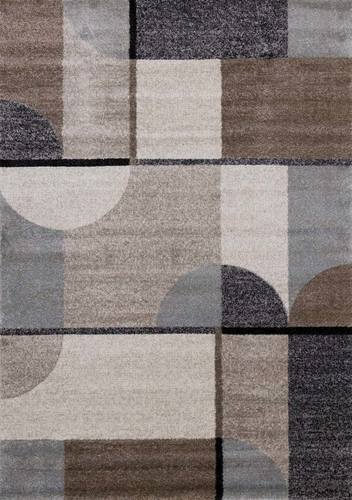 Breeze Cream Brown Grey Geometric Shapes Rug by Kalora