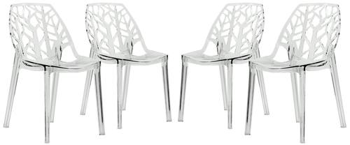 Cornelia Modern Clear Dining Chair (Set of 4) by LeisureMod