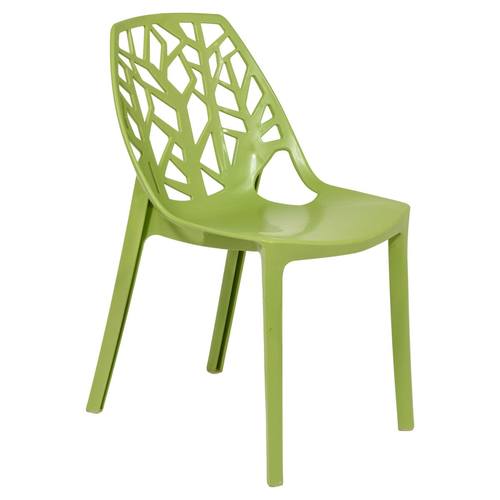 Modern Cornelia Solid Green Dining Chair by LeisureMod