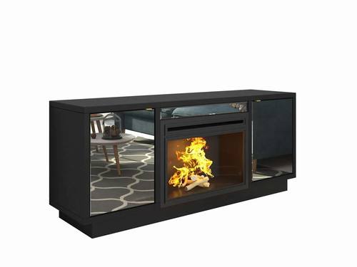Maria Fireplace w/Mirror Doors by Central Furniture Factory
