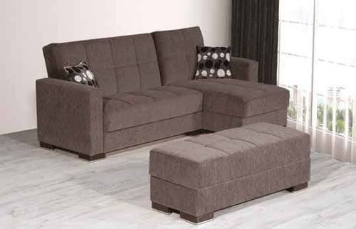 Armada Dark Gray Fabric Sectional Sofa Sleeper by Casamode