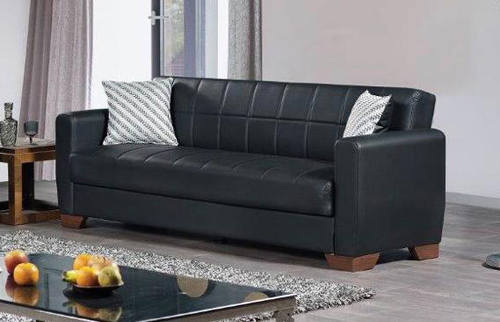 Barato Black PU Leather Sofa Bed by Casamode