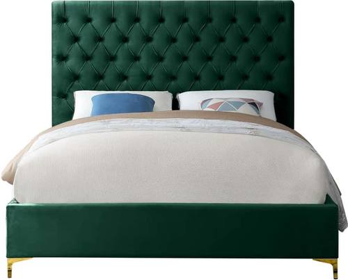 Cruz Velvet Green Bed by Meridian Furniture