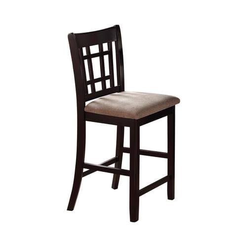 Lavon Tan & Espresso Lattice Back Counter Stools (Set of 2) by Coaster