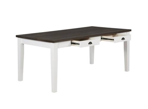 Kingman Espresso & White Dining Table w/4 Drawers by Coaster