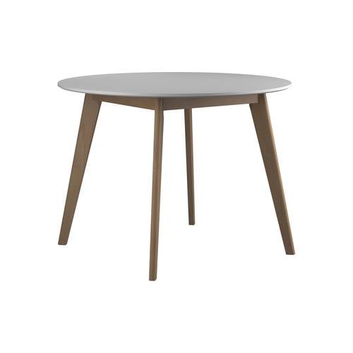 Breckenridge Round Dining Table Matte White & Natural Oak by Coaster