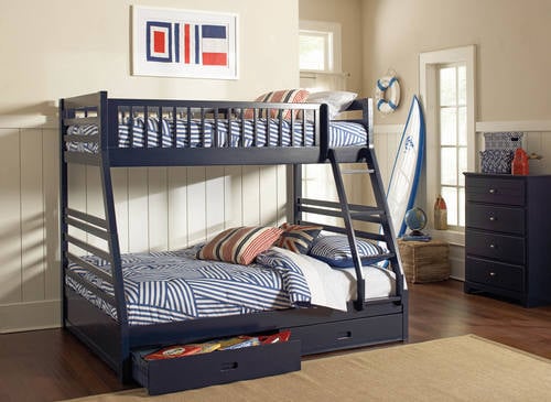 Ashton Navy Twin over Full Bunk Bed by Coaster