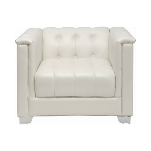 Chaviano Pearl White Tufted Upholstered Chair by Coaster