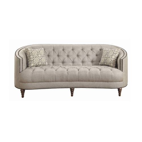 Avonlea Trim Gray Sloped Arm Upholstered Sofa by Coaster