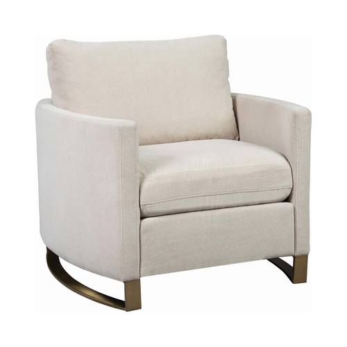 Corliss Beige Upholstered Arched Arms Chair by Coaster