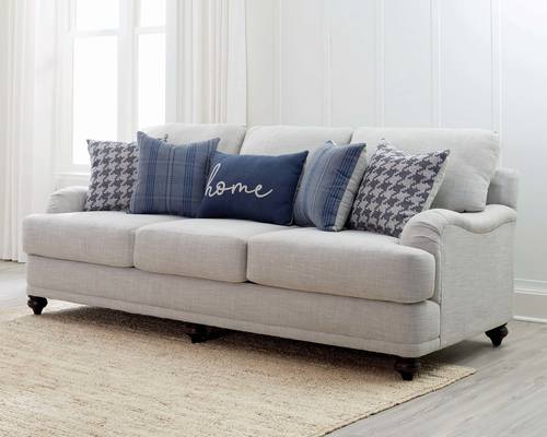 Glenn Light Gray Recessed Arms Sofa by Coaster