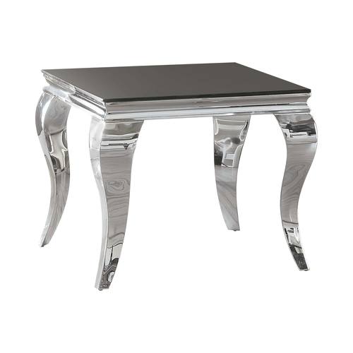 Square Chrome & Black End Table by Coaster