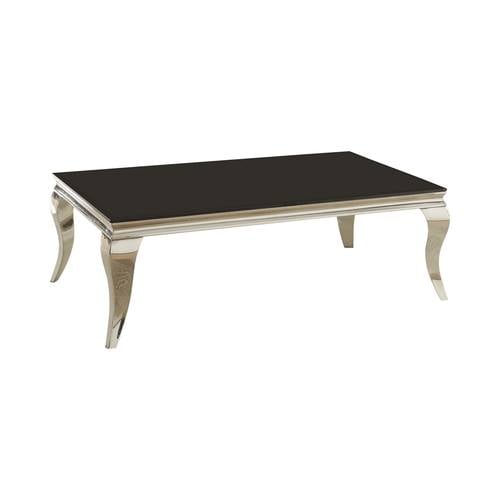 Rectangular Chrome & Black Coffee Table by Coaster