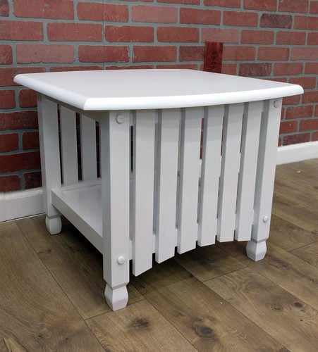 Cottage Solid Wood End Table White by J&M Furniture