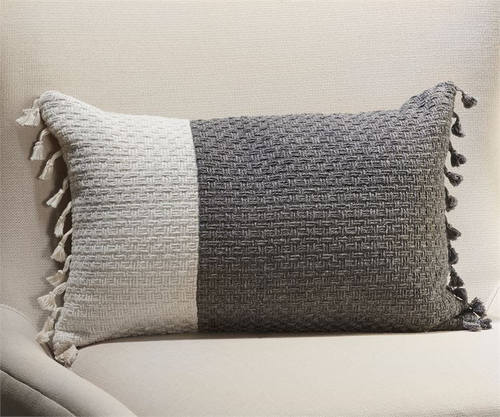 Cushion w/Patchwork & Tassels by Prestige Furnishings