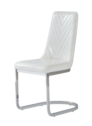 D1067DC Stainless Steel Dining Chair (Set of 2) White by Global Furniture