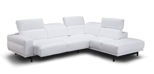 Davenport Italian Leather Sectional Snow White by J&M Furniture