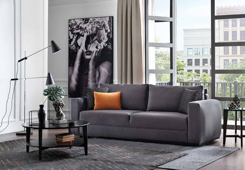 Carino 3 Seater Sofa Bed Gray by Enza Home