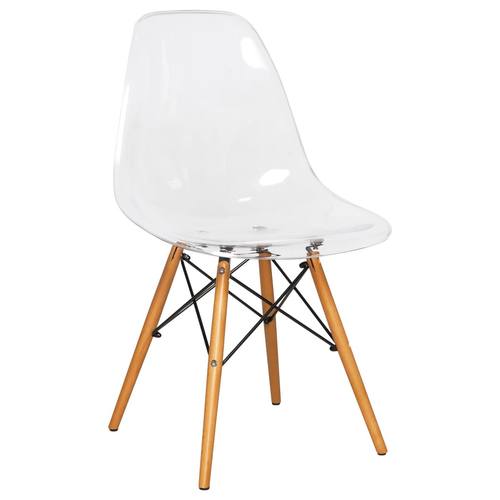 Dover Molded Clear Side Chair by LeisureMod