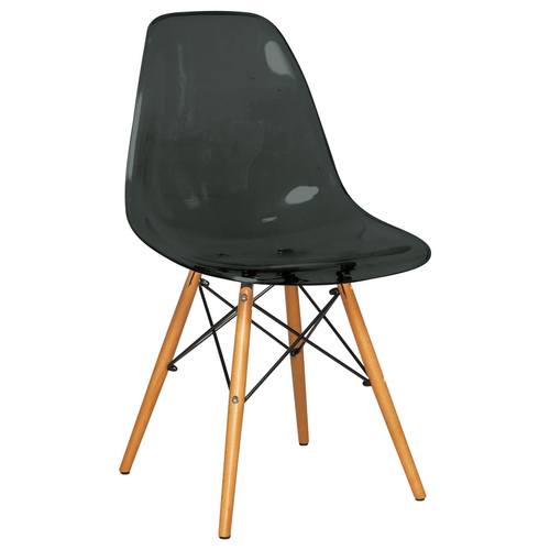 Dover Molded Transparent Black Side Chair by LeisureMod