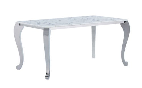 110 White Marble Dining Table by ESF