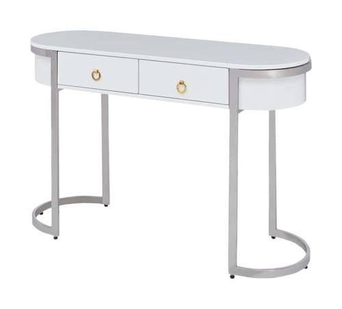 131 White/Silver Hallway Console Table by ESF