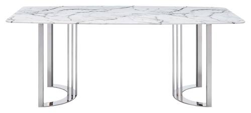 131 Silver Marble Dining Table by ESF