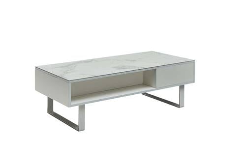 1388 White Coffee Table w/Storage by ESF