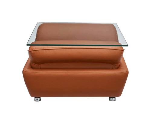 1810 Orange Leather End Table by ESF