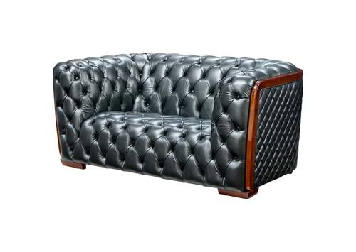 415 Gray Leather Loveseat by ESF