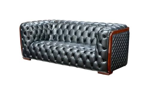415 Gray Leather Sofa by ESF