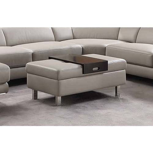582 Light Grey Leather Coffee Table by ESF