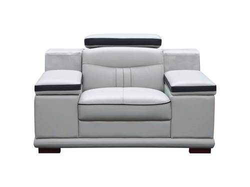 908 Light Grey Leather Armchair by ESF