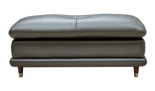 9180 Dark Grey Leather Ottoman by ESF
