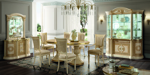 Aida Light Brown Wood Dining Table w/Extension by ESF