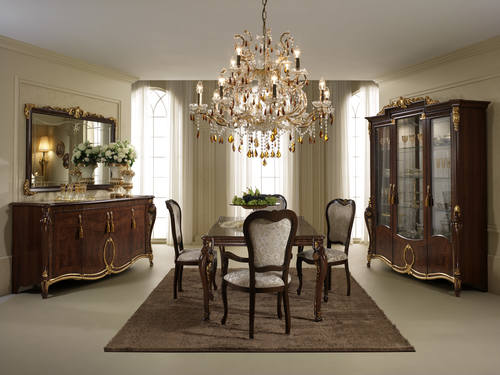Donatello Dark Brown Wood Dining Table w/Extension by ESF