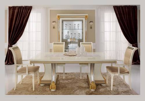 Liberty Beige Rectangular Dining Table w/1 Extension by ESF