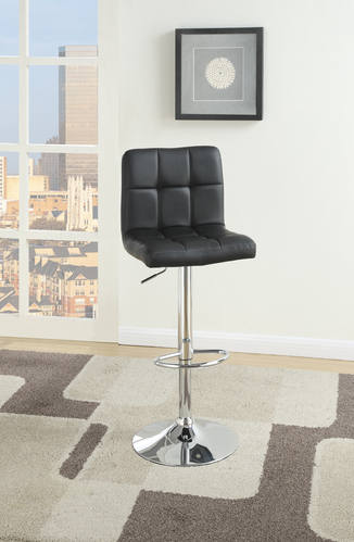 F1565 Black Barstool (Set of 2) by Poundex